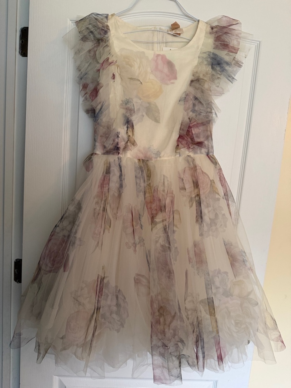 Monnalisa Chic floral tulle dress gown Size L